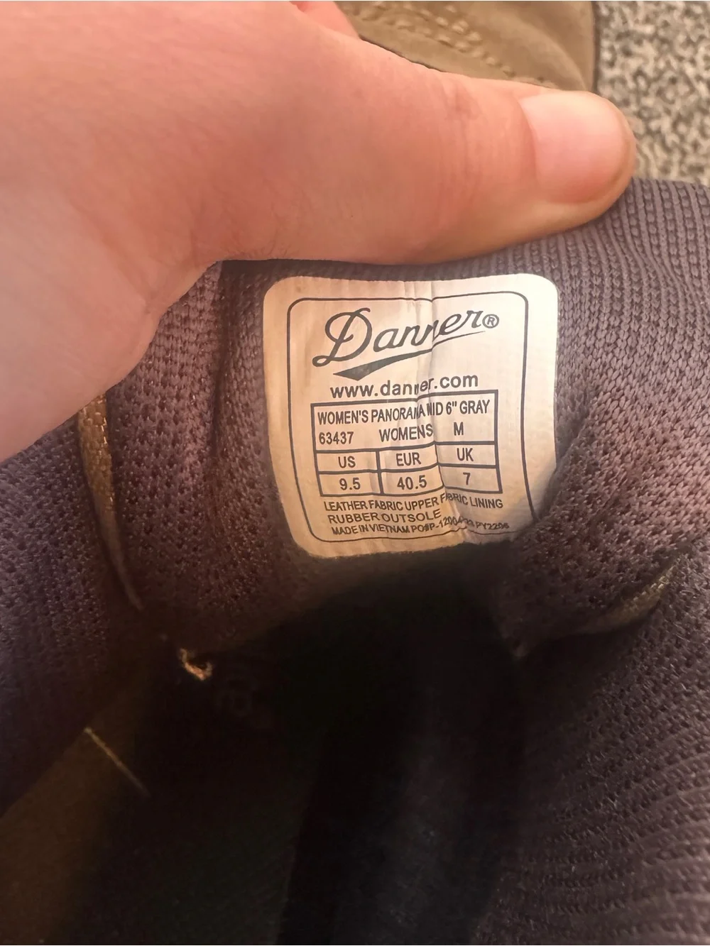 Danner Panorama Mid 6” Waterproof Hiking Boots Gray Brown Womens 9.5 Trail